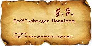 Grünsberger Hargitta névjegykártya